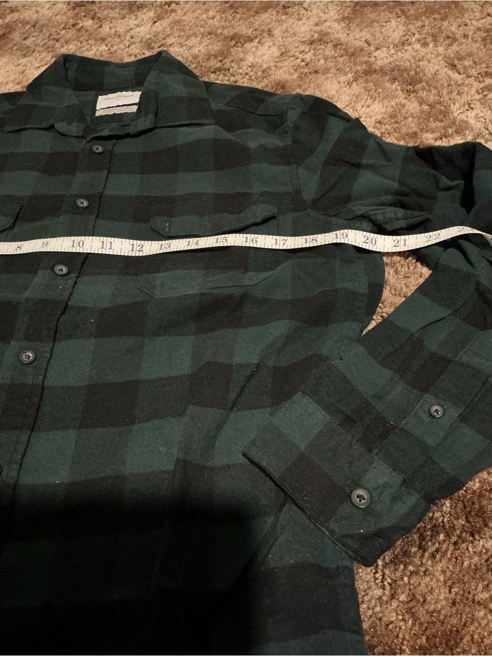 Goodfellow & Co Green and Black Plaid Button-Down Shirt - Picture 3 of 5
